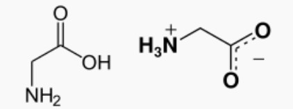 Molécule de glycine: acide aminé présent dans l'organisme.