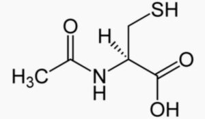 Molécule de n-acétylcystéine.