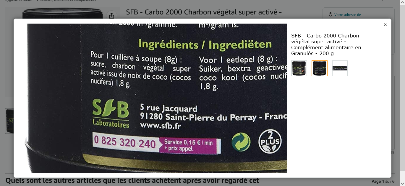 CHARBON CARBO'ACTIV GRANULE 200G - Compléments alimentaires - La
