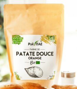 Farine de patate douce bio de la marque Pur Vitaé.