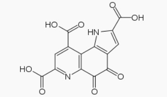 Molécule de PQQ (pyrroloquinoline quinone).