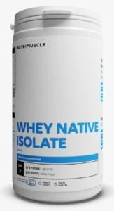 Whey native isolat de la marque Nutrimuscle.